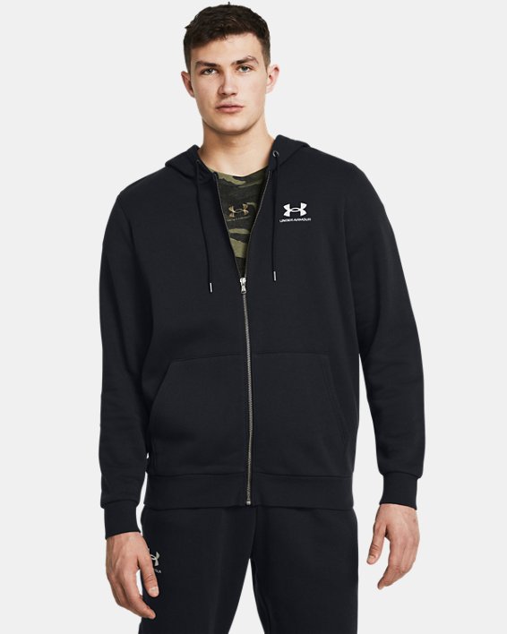 Men's UA Icon Fleece Full-Zip Hoodie, Black, pdpMainDesktop image number 0